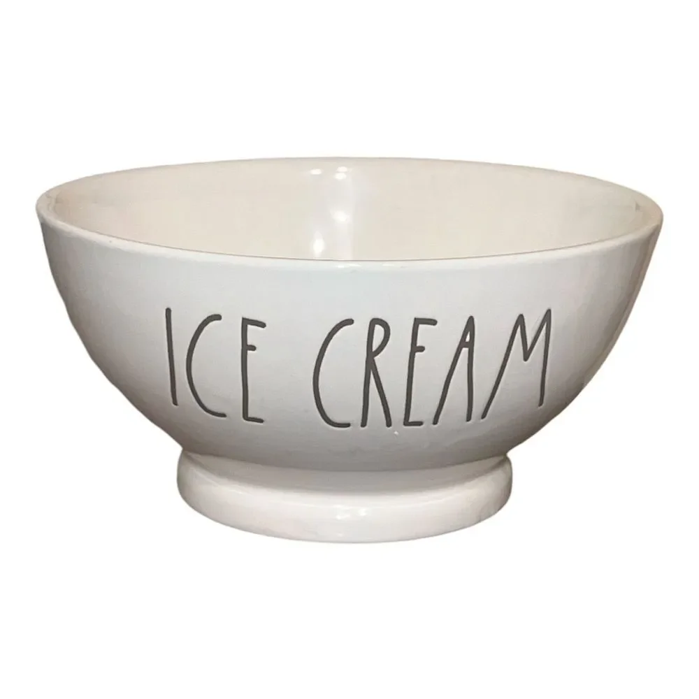 Rae Dunn Farmhouse Ceramic Ice Cream Bowl, 6 Inch